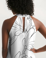 
              B&W Floral - Halter Dress
            