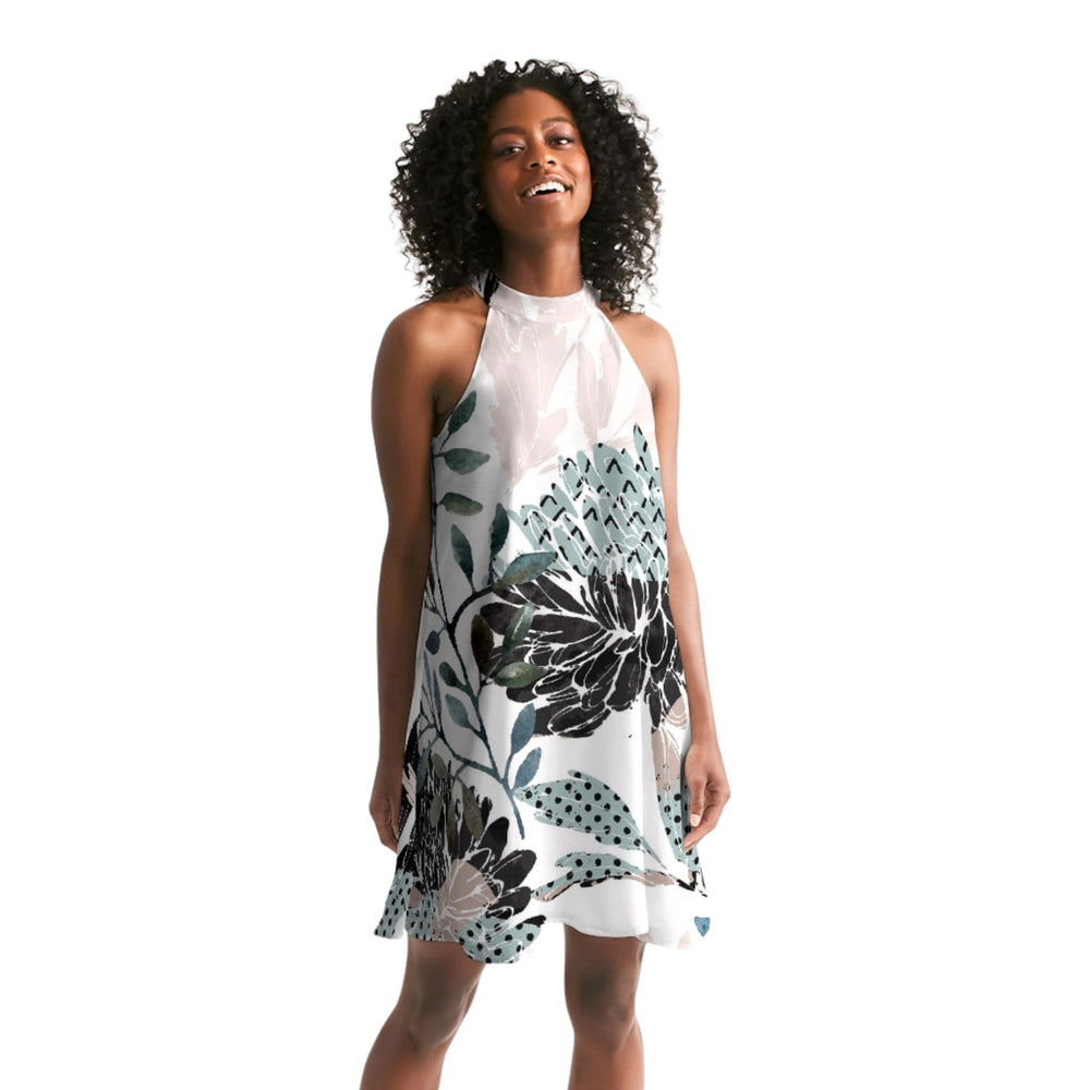 Floral Aquarelle - Halter Dress
